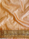 Banarasee Organza Mix Saree With Floral Jaal Design & Zari Border-Peach