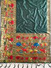 Banarasee Art Silk Saree with Zari Paithani-Deep Green