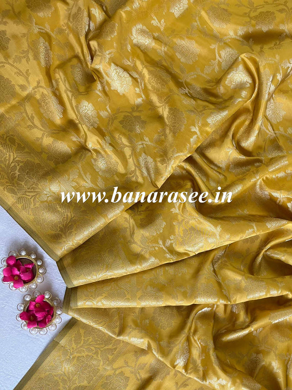 Banarasee Art Silk Jaal Design Dupatta-Yellow