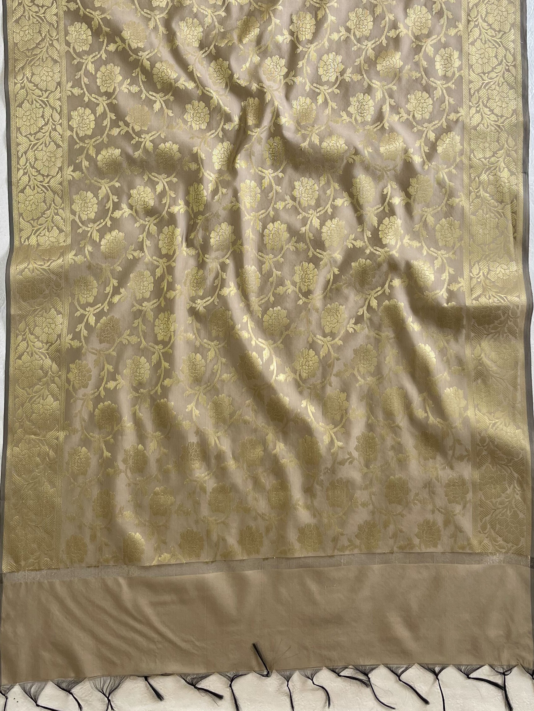 Banarasee Art Silk Jaal Design Dupatta-Grey