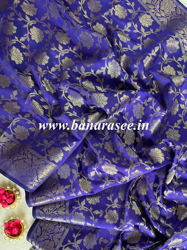 Banarasee Art Silk Jaal Design Dupatta-Royal Blue