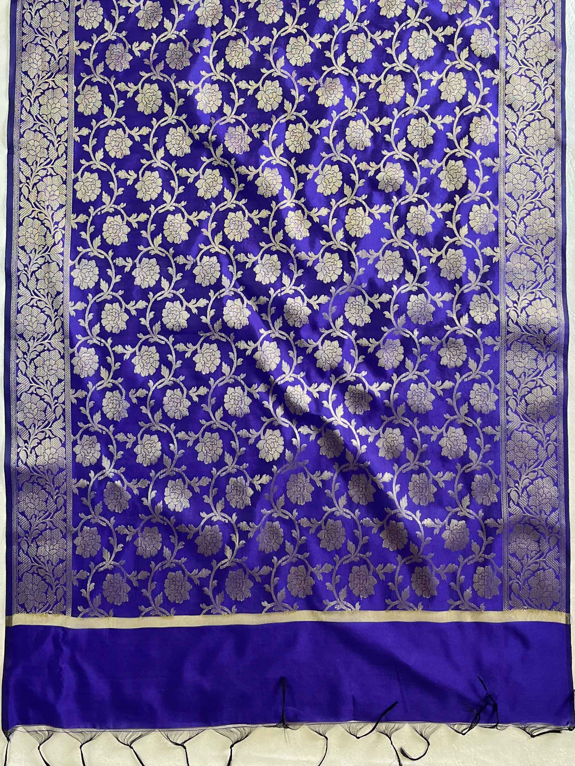 Banarasee Art Silk Jaal Design Dupatta-Royal Blue