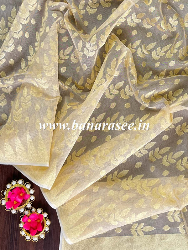 Banarasee Net Dupatta-Gold