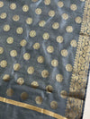 Banarasee Chanderi Cotton Buta Design Salwar Kameez Fabric With Contrast Dupatta-Pink & Grey
