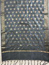 Banarasee Chanderi Cotton Buta Design Salwar Kameez Fabric With Contrast Dupatta-Pink & Grey