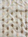 Banarasee Chanderi Cotton Buta Design Salwar Kameez Fabric With Contrast Dupatta-White & Blue
