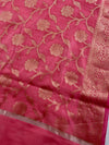 Banarasee Chanderi Cotton Buta Design Salwar Kameez Fabric With Contrast Dupatta-Green & Pink