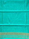Banarasee Handwoven Semi Silk Saree With Zari Buti & Border-Green