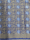 Banarasee Handwoven Semi-Chiffon Saree With Silver Zari Design & Dual Color-Blue & Pink