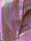 Banarasee Handwoven Semi Silk Saree With Zari Buti & Border-Pink