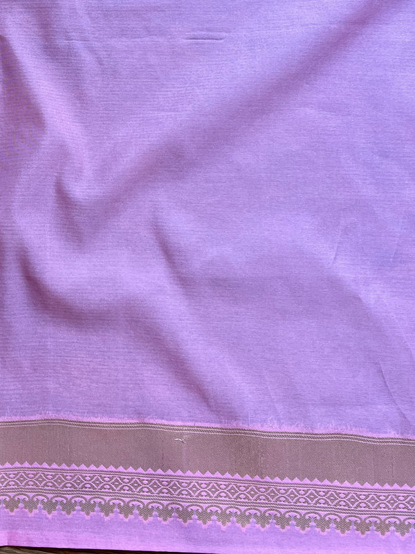 Banarasee Handwoven Semi Silk Saree With Zari Buti & Border-Pink