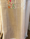 Banarasee Handwoven Semi-Chiffon Saree With Gold Zari Work-White