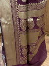 Banarasee Handwoven Semi Silk Saree With Zari Buti & Border-Wine
