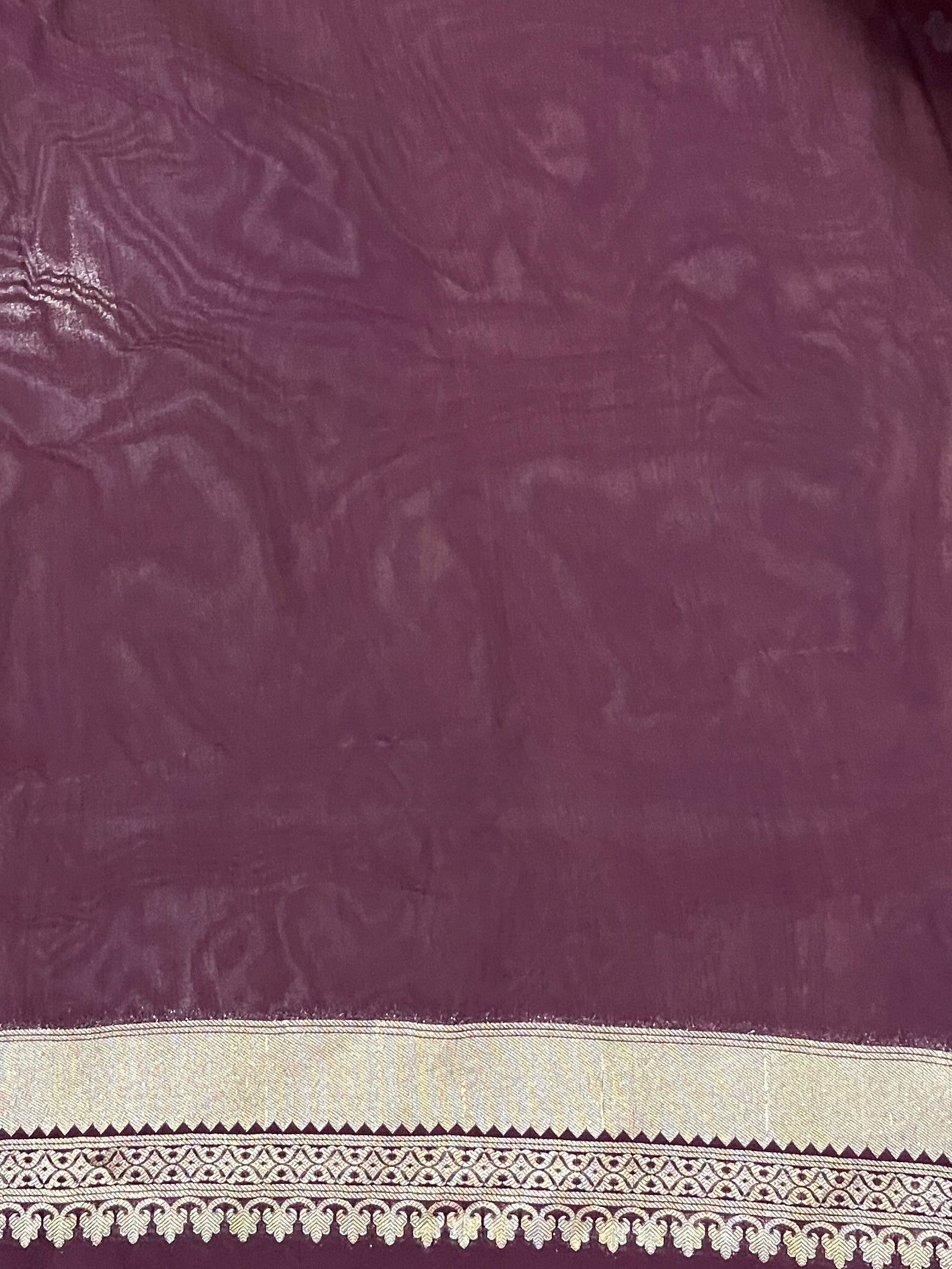 Banarasee Handwoven Semi Silk Saree With Zari Buti & Border-Wine
