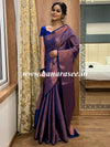 Banarasee Handwoven Semi Silk Saree With Copper Zari Design-Royal Blue