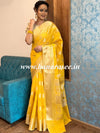 Banarasee Handwoven Semi Silk Saree With Zari Buti & Border-Yellow