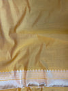 Banarasee Handwoven Semi Silk Saree With Zari Buti & Border-Yellow