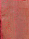Banarasee Faux Georgette Saree With Silver Zari & Resham Jaal Work-Peach
