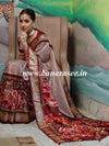 Banarasee Soft Silk Patola Saree With Zari Border-White & Maroon