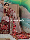 Banarasee Soft Silk Patola Saree With Zari Border-White & Maroon