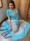 Banarasee Art Silk Saree With Copper Zari Buta & Border Design-Sky Blue