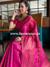 Banarasee Semi Silk Saree With Copper Zari Buta & Border Design-Magenta