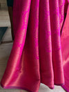 Banarasee Semi Silk Saree With Copper Zari Buta & Border Design-Magenta