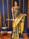 Banarasee Handwoven Semi Silk Saree With Jaal & Zari Border Design-Green