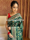 Banarasee Handwoven Semi Silk Patola Design Meena & Zari Work Saree-Green