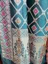 Banarasee Handwoven Semi Silk Patola Design Meena & Zari Work Saree-Green