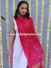 Banarasee Pure Gajji Silk Bandhej Design Dupatta-Pink
