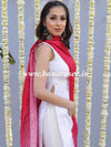 Banarasee Pure Gajji Silk Bandhej Design Dupatta-Pink