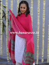 Banarasee Pure Gajji Silk Bandhej Design Dupatta-Pink