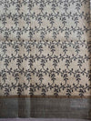 Banarasee Linen Cotton Digital Print Silver Zari Saree-Pastel Yellow