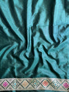 Banarasee Handwoven Semi Silk Patola Design Meena & Zari Work Saree-Green