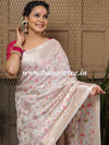 Banarasee Faux  Georgette Saree With Gold Zari & Resham Jaal Work-White