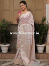 Banarasee Faux  Georgette Saree With Gold Zari & Resham Jaal Work-White