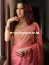 Banarasee Organza Silk Hand-Work Saree- Pink