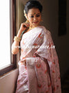 Banarasee Faux Georgette Saree With Meena Floral Jaal Work & Contrast Border-Baby Pink