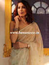 Banarasee Organza Silk Hand-work Saree- Light Blue