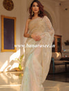 Banarasee Organza Silk Hand-work Saree- Light Blue