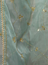 Banarasee Organza Silk Hand-work Saree-Light Blue