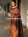 Banarasee Kubera Pattu Soft Silk Saree With Copper Zari Work-Black
