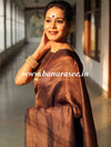 Banarasee Kubera Pattu Soft Silk Saree With Copper Zari Work-Black