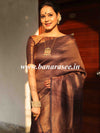 Banarasee Kubera Pattu Soft Silk Saree With Copper Zari Work-Black
