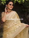 Banarasee Organza Mix Saree With Resham & Zari Jaal Design & Floral Border-Gold