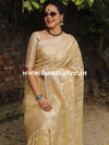 Banarasee Organza Mix Saree With Resham & Zari Jaal Design & Floral Border-Gold