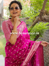 Banarasee Handwoven Pure Silk Cotton Saree With Zari Buti & Border-Pink