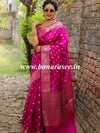 Banarasee Handwoven Pure Silk Cotton Saree With Zari Buti & Border-Pink