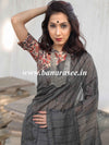 Bhagalpur Cotton Silk Ghichha Work Saree-Black